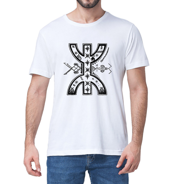 t-shirt homme signe amazigh blanc