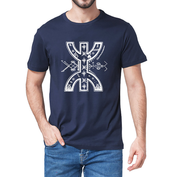 t-shirt homme signe amazigh bleu