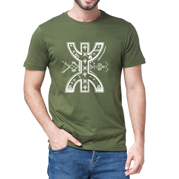 t-shirt homme signe amazigh vert